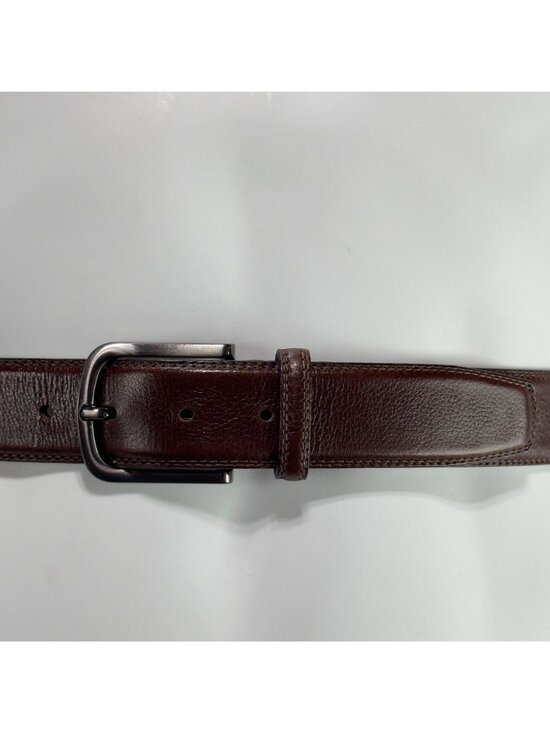 FLAG Ltd Mens BeltGenuine Leather Brown/ Black Reversible  FLAG Ltd Mens Genuine Leather Brown Belt Silver Buckle Adjustable Fit Size 34